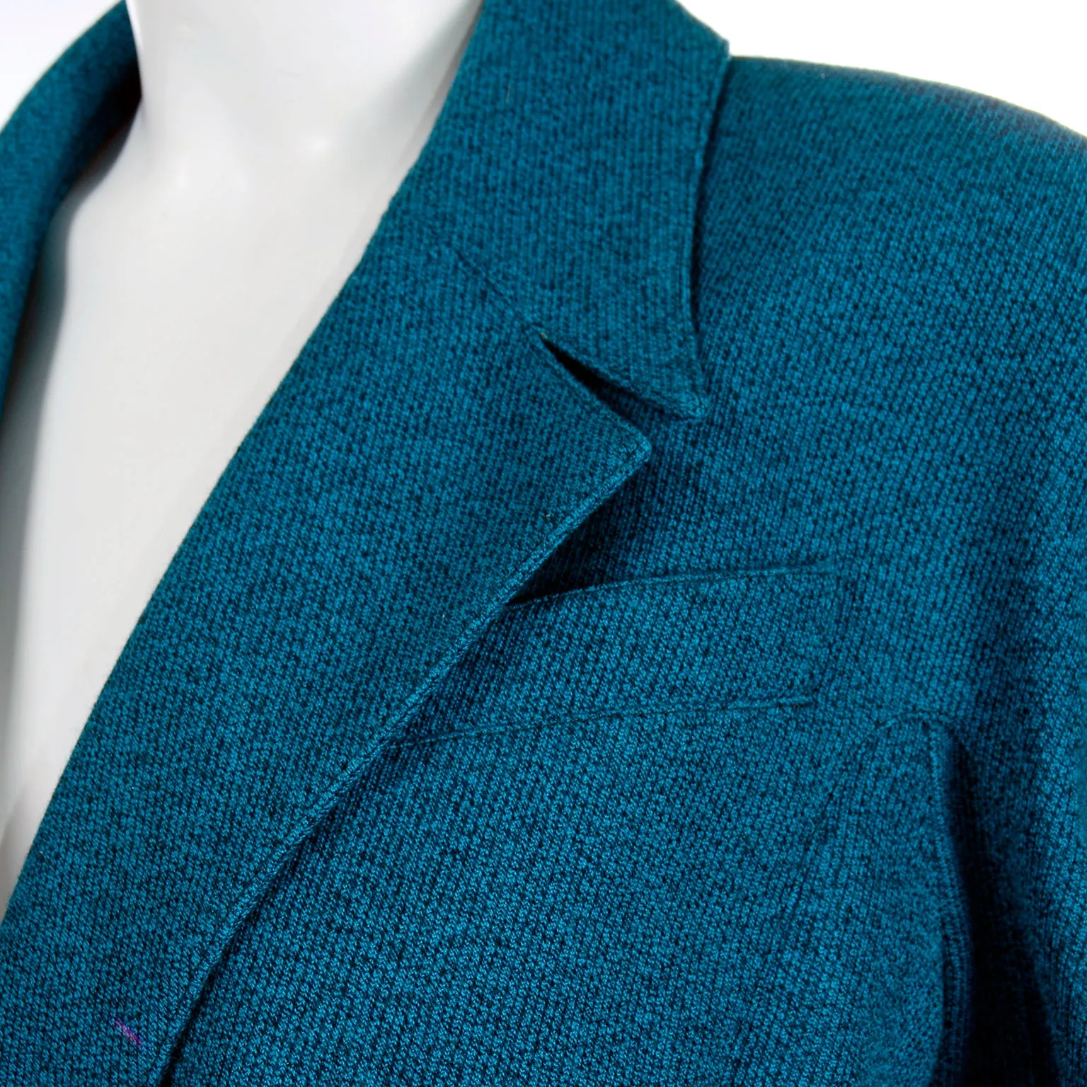 1980s Thierry Mugler Vintage Teal Blue Jacket