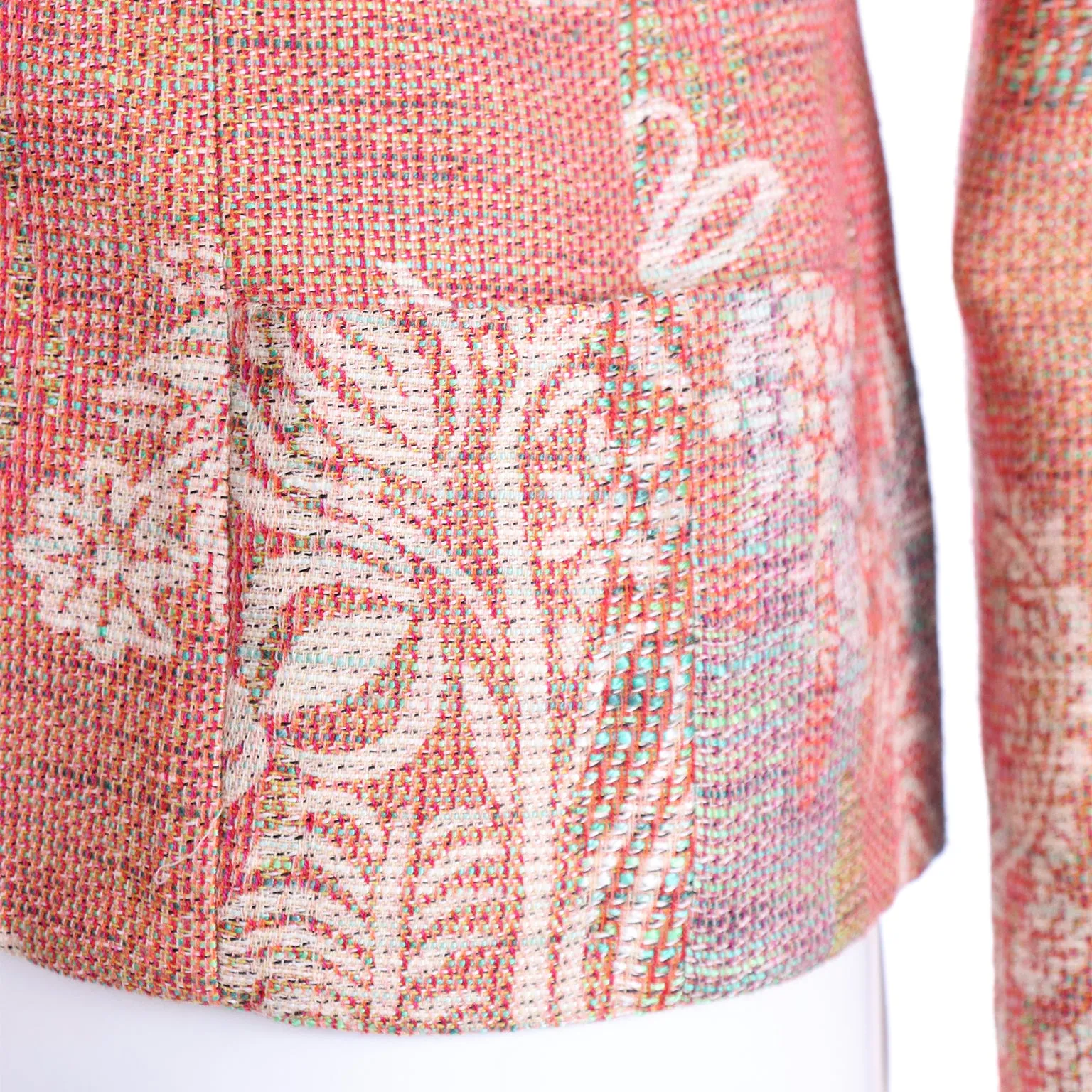 1990s Christian Lacroix Rose Jacquard Blazer Style Jacket