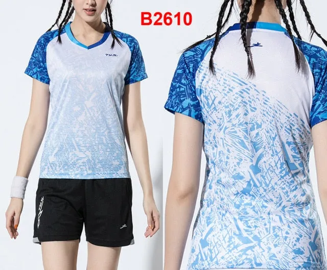 2 Piece Ladies Womens Quick dry Tennis Badminton Tennis Tennis Squash Netball Top Skirt Shorts Set