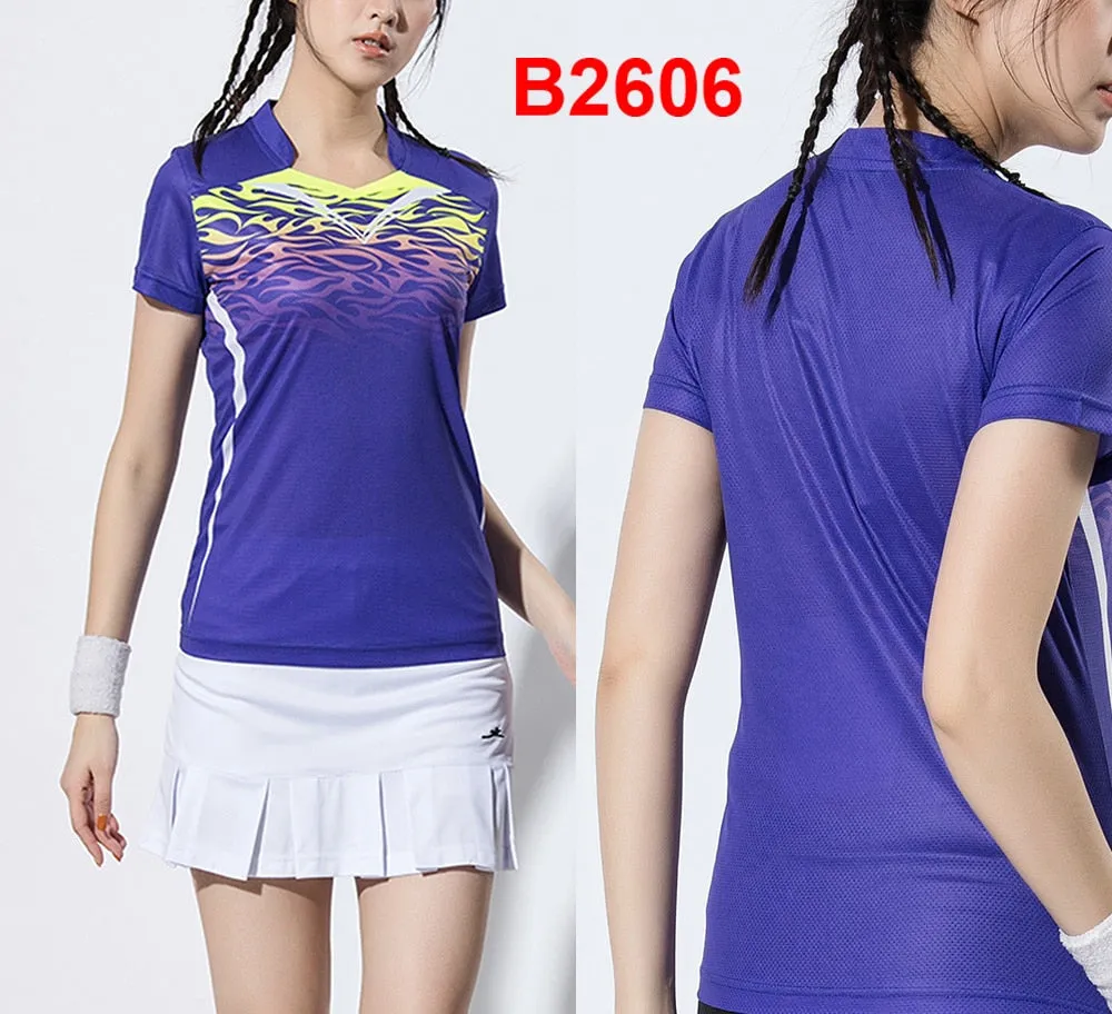 2 Piece Ladies Womens Quick dry Tennis Badminton Tennis Tennis Squash Netball Top Skirt Shorts Set