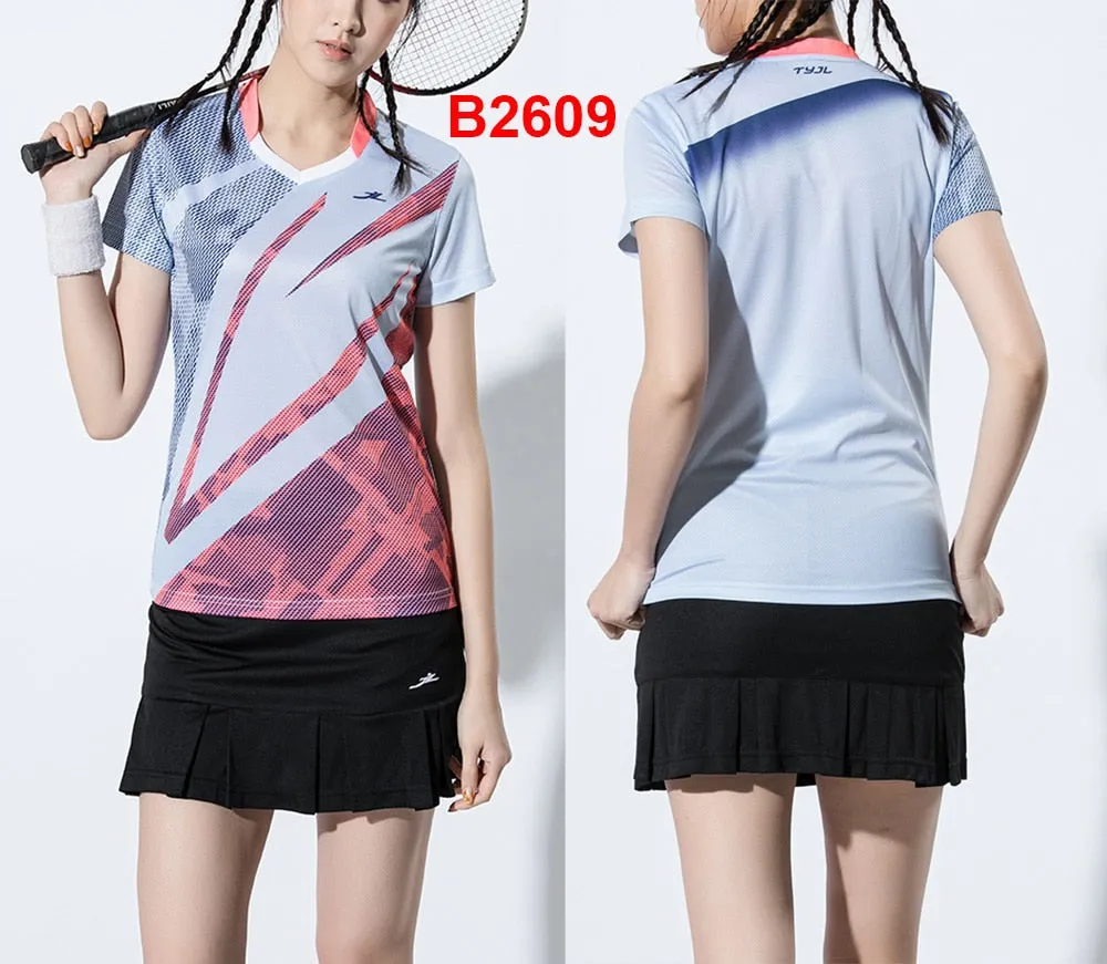 2 Piece Ladies Womens Quick dry Tennis Badminton Tennis Tennis Squash Netball Top Skirt Shorts Set