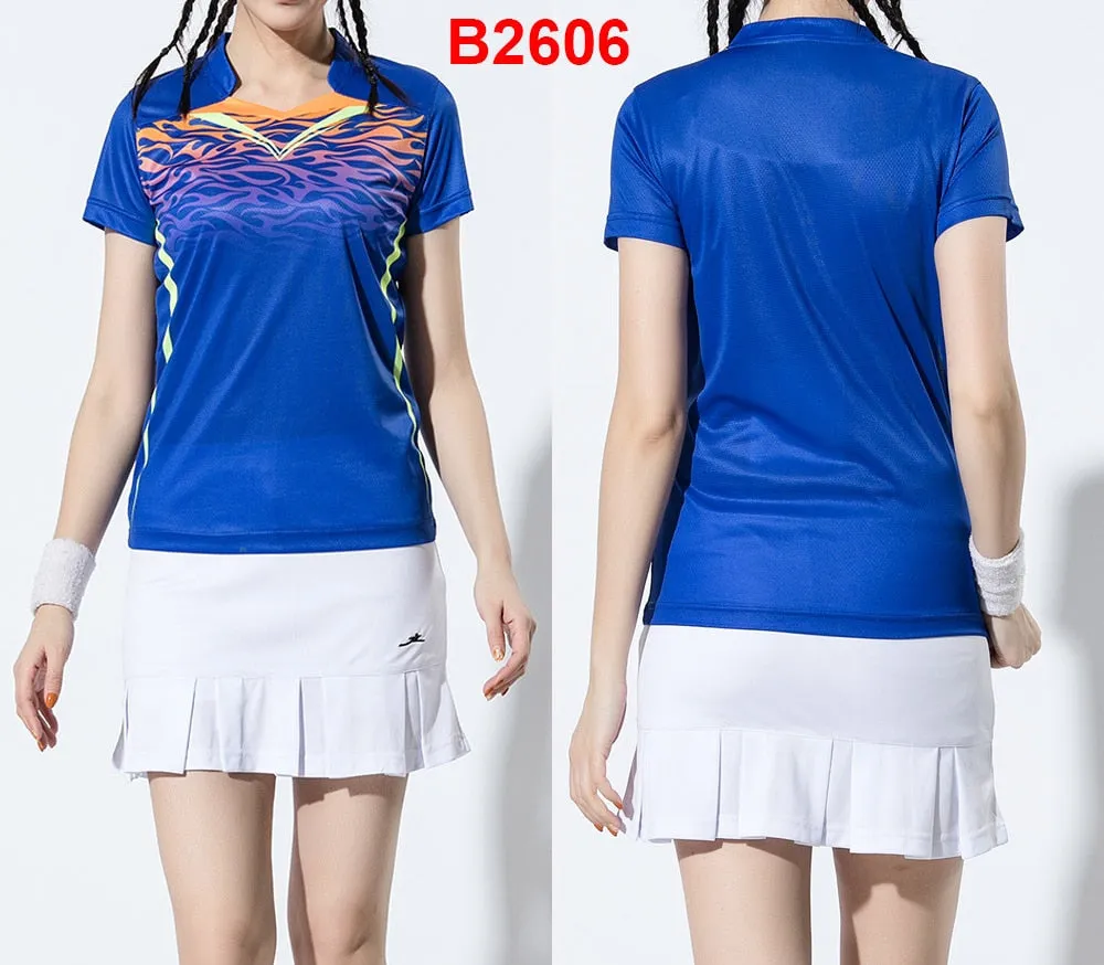 2 Piece Ladies Womens Quick dry Tennis Badminton Tennis Tennis Squash Netball Top Skirt Shorts Set