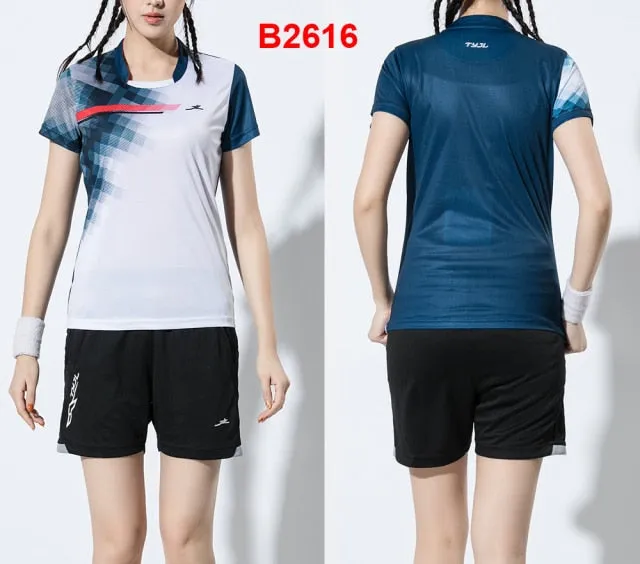 2 Piece Ladies Womens Quick dry Tennis Badminton Tennis Tennis Squash Netball Top Skirt Shorts Set