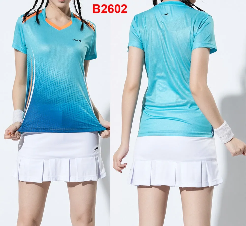 2 Piece Ladies Womens Quick dry Tennis Badminton Tennis Tennis Squash Netball Top Skirt Shorts Set