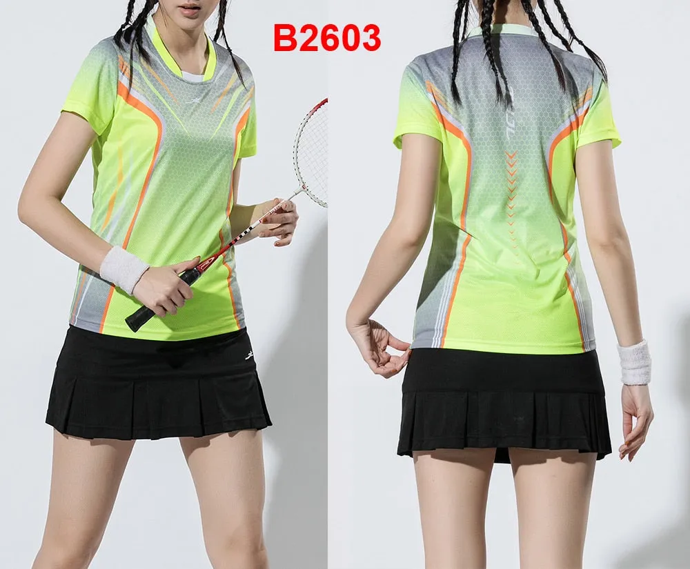 2 Piece Ladies Womens Quick dry Tennis Badminton Tennis Tennis Squash Netball Top Skirt Shorts Set