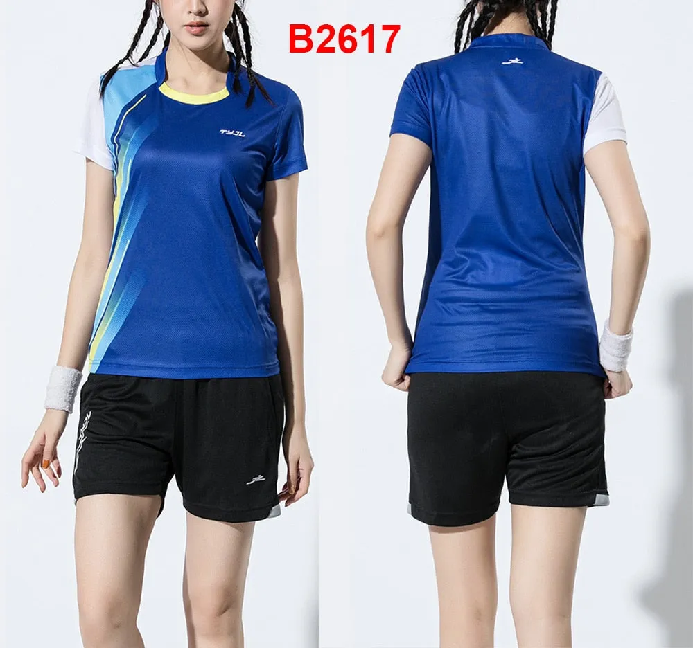 2 Piece Ladies Womens Quick dry Tennis Badminton Tennis Tennis Squash Netball Top Skirt Shorts Set