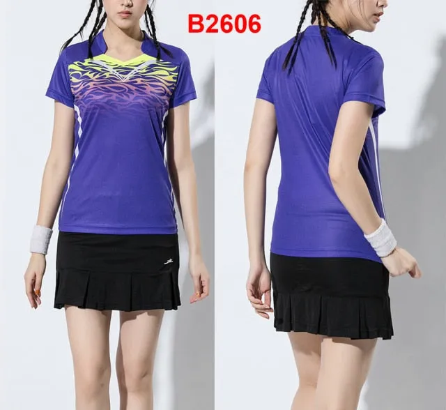 2 Piece Ladies Womens Quick dry Tennis Badminton Tennis Tennis Squash Netball Top Skirt Shorts Set