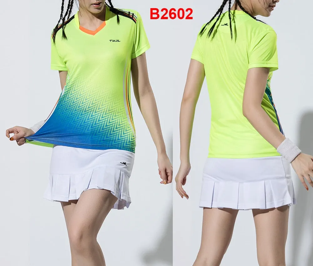 2 Piece Ladies Womens Quick dry Tennis Badminton Tennis Tennis Squash Netball Top Skirt Shorts Set