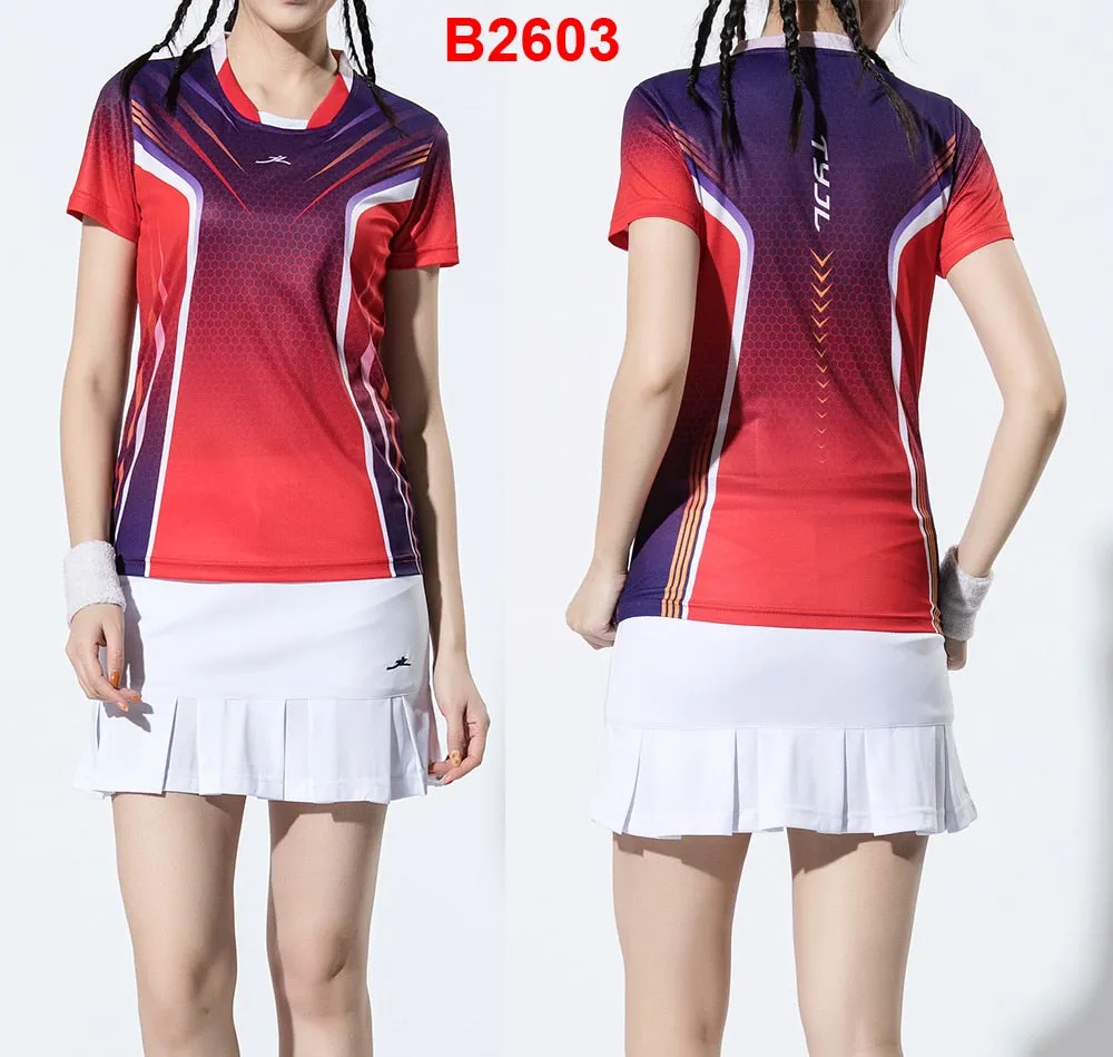 2 Piece Ladies Womens Quick dry Tennis Badminton Tennis Tennis Squash Netball Top Skirt Shorts Set