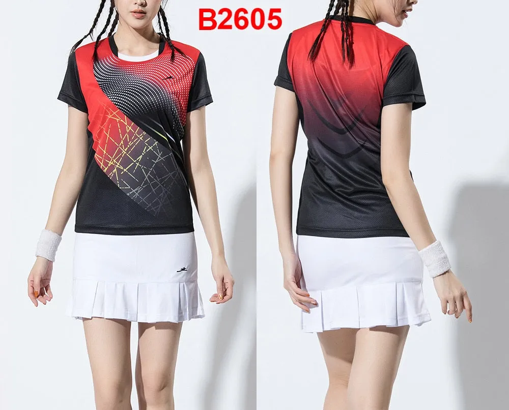 2 Piece Ladies Womens Quick dry Tennis Badminton Tennis Tennis Squash Netball Top Skirt Shorts Set