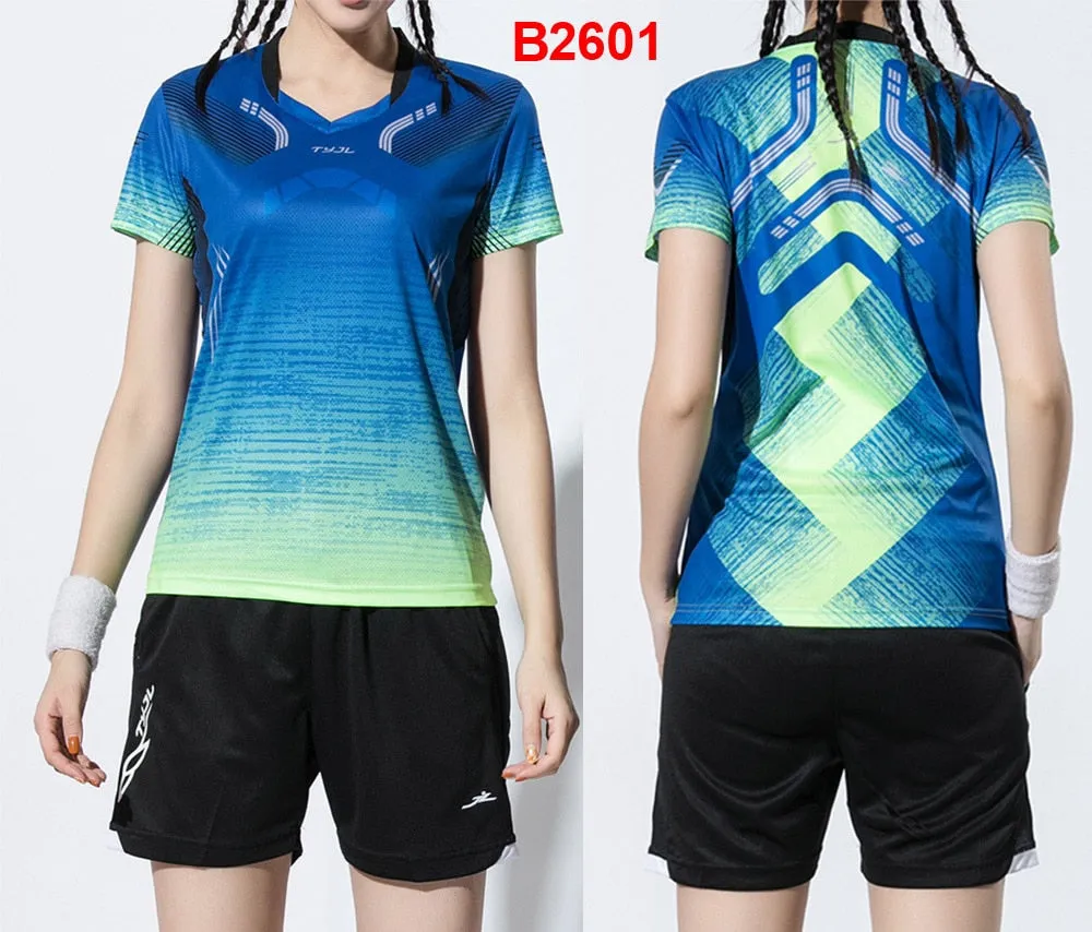 2 Piece Ladies Womens Quick dry Tennis Badminton Tennis Tennis Squash Netball Top Skirt Shorts Set