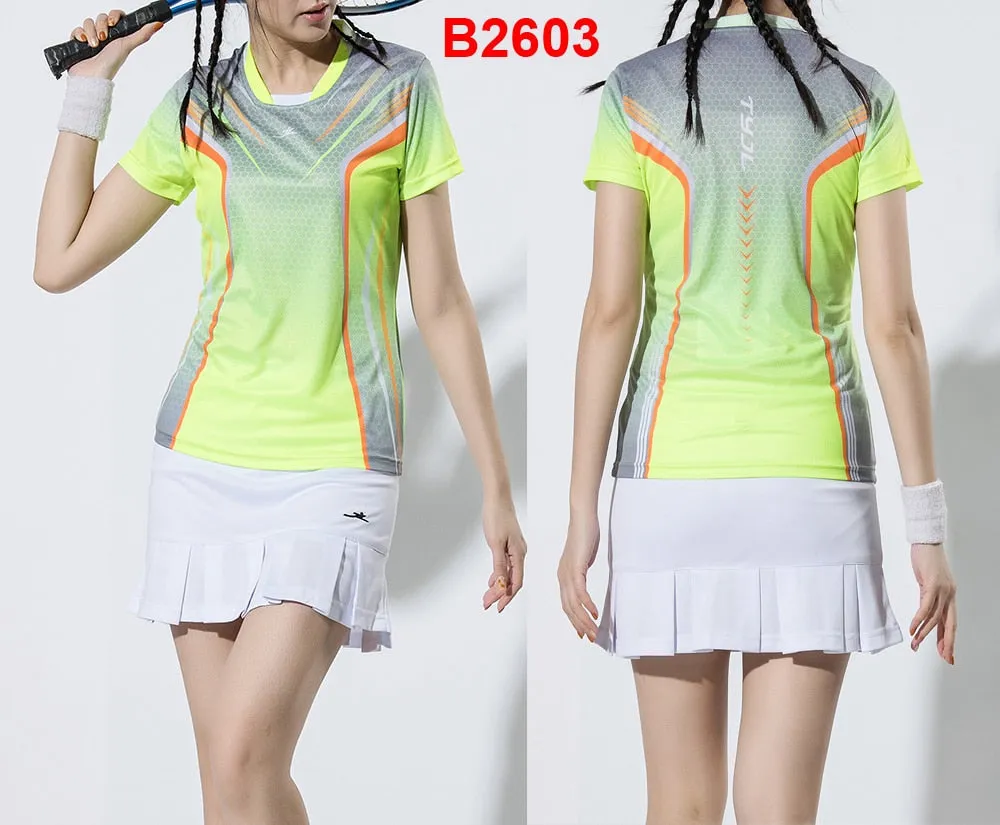 2 Piece Ladies Womens Quick dry Tennis Badminton Tennis Tennis Squash Netball Top Skirt Shorts Set