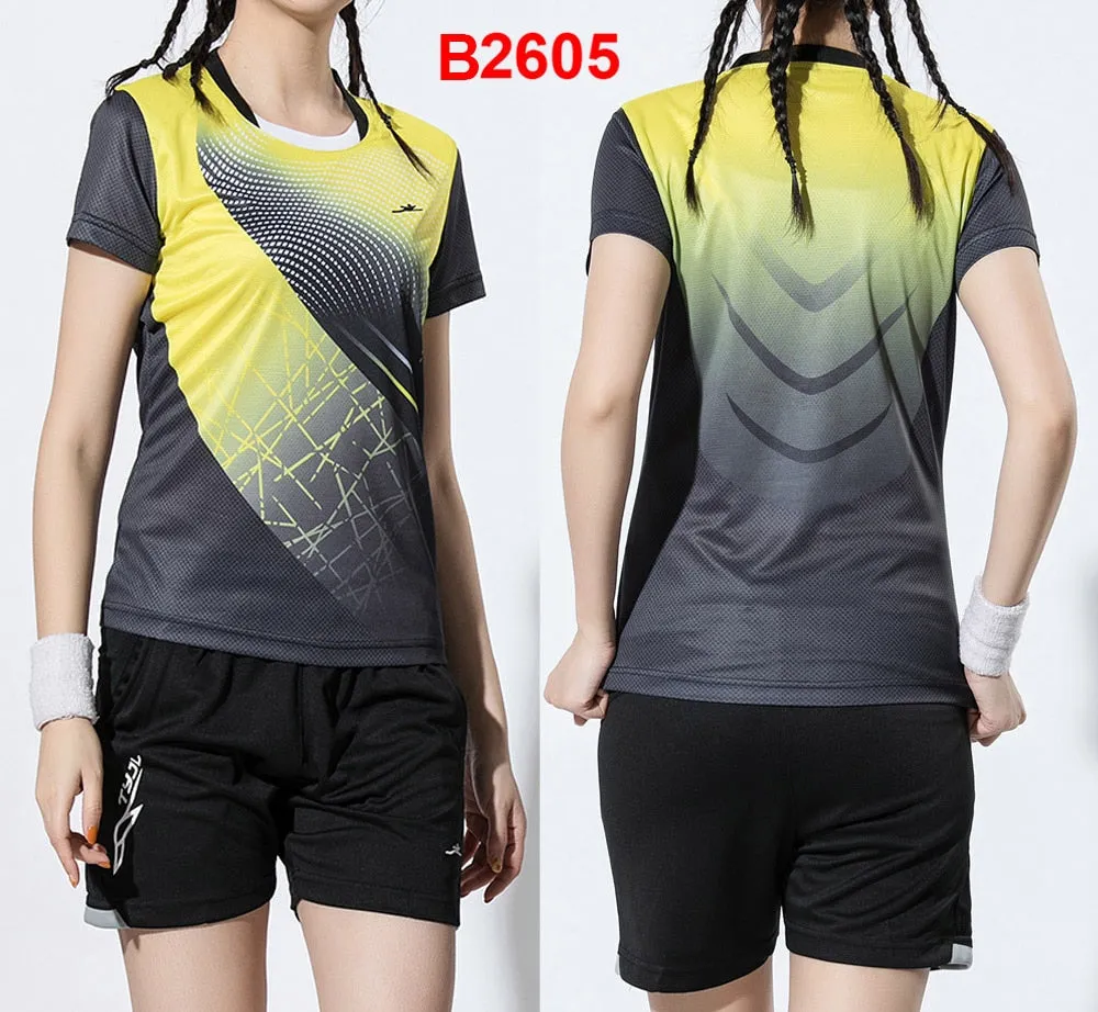 2 Piece Ladies Womens Quick dry Tennis Badminton Tennis Tennis Squash Netball Top Skirt Shorts Set