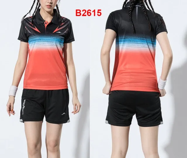 2 Piece Ladies Womens Quick dry Tennis Badminton Tennis Tennis Squash Netball Top Skirt Shorts Set