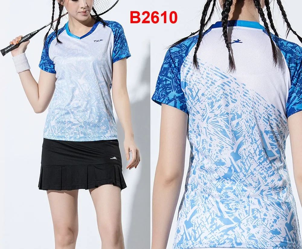 2 Piece Ladies Womens Quick dry Tennis Badminton Tennis Tennis Squash Netball Top Skirt Shorts Set