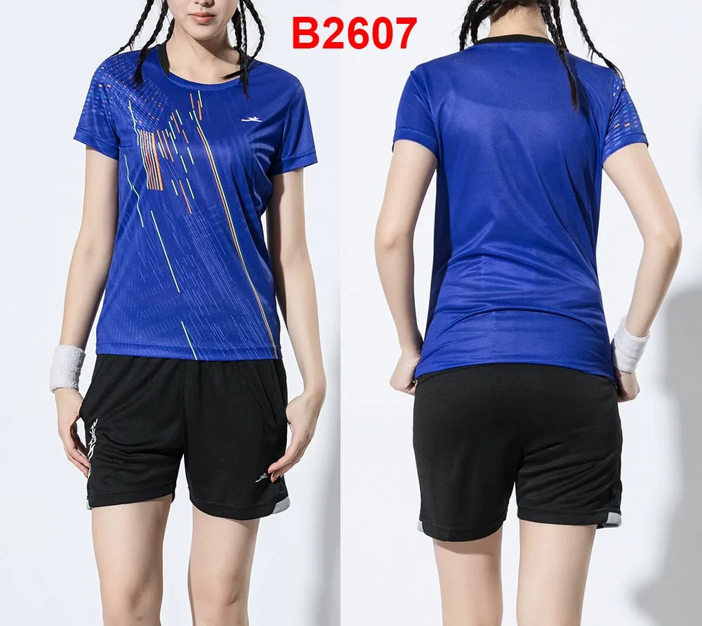 2 Piece Ladies Womens Quick dry Tennis Badminton Tennis Tennis Squash Netball Top Skirt Shorts Set