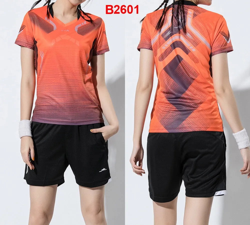 2 Piece Ladies Womens Quick dry Tennis Badminton Tennis Tennis Squash Netball Top Skirt Shorts Set