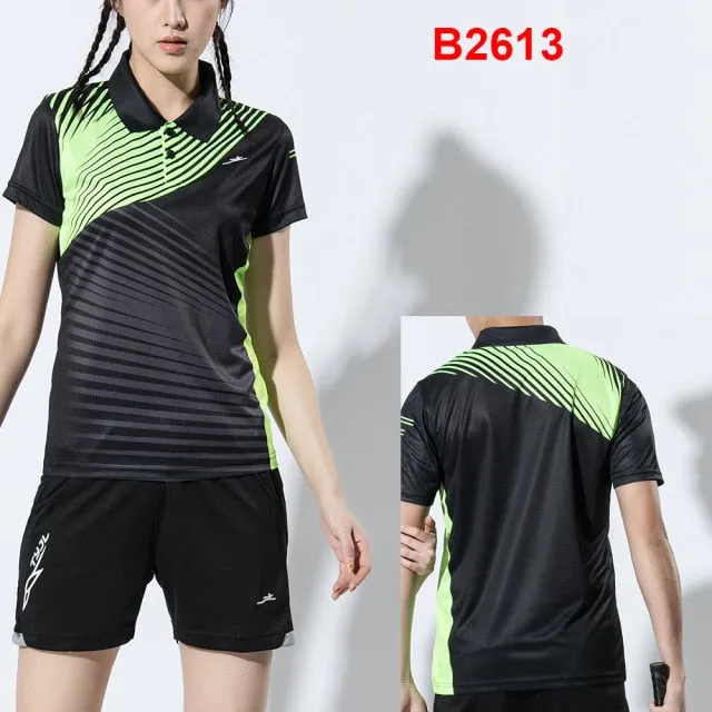 2 Piece Ladies Womens Quick dry Tennis Badminton Tennis Tennis Squash Netball Top Skirt Shorts Set