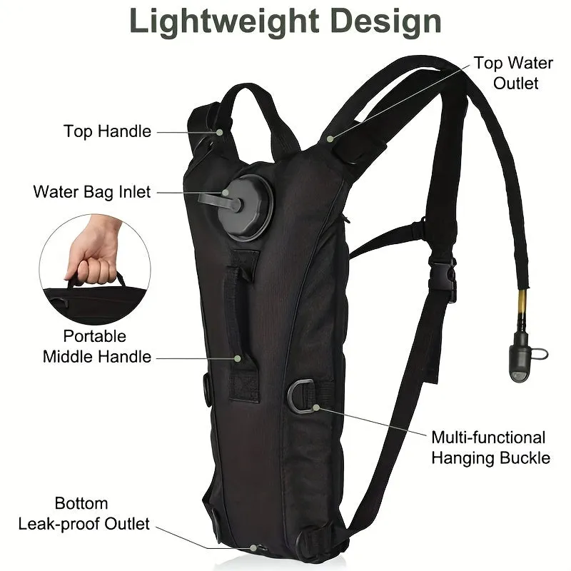 3L Leak-Proof Hydration Backpack - Portable, Durable for Hiking and Camping, Includes Secure Pouch