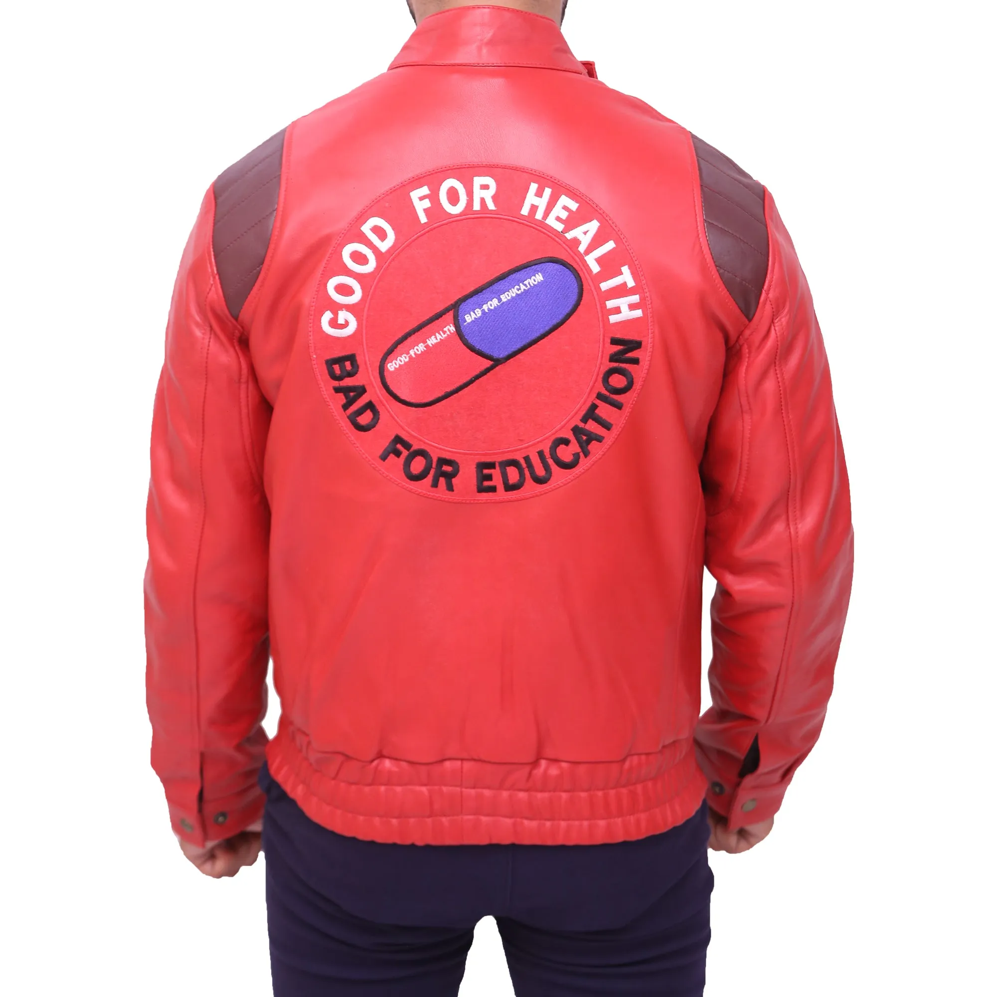 Akira Shotaro Kaneda Capsule Logo Pill Biker Red Leather Jacket