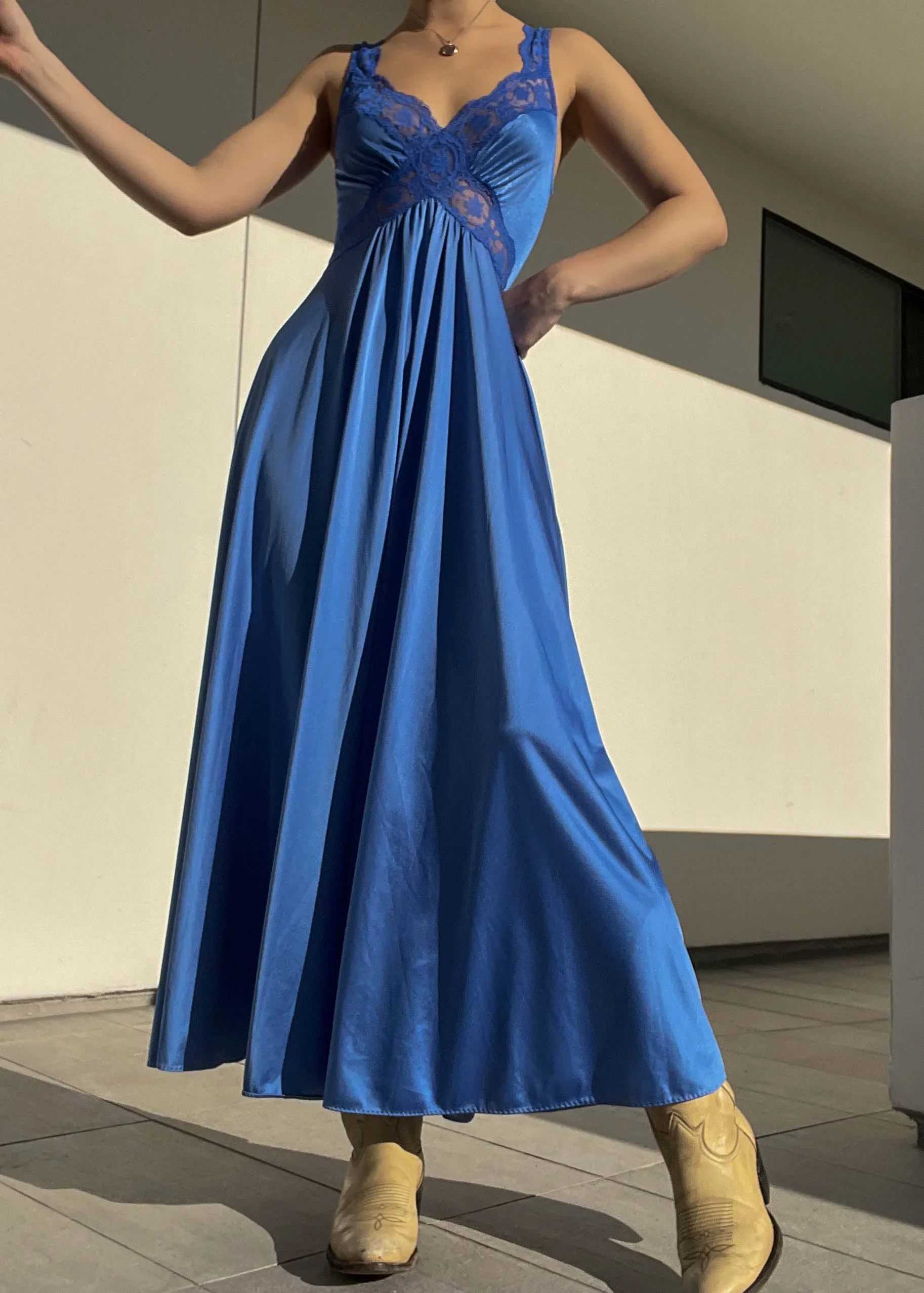 Amaya 70's Blue Maxi Dress (S)