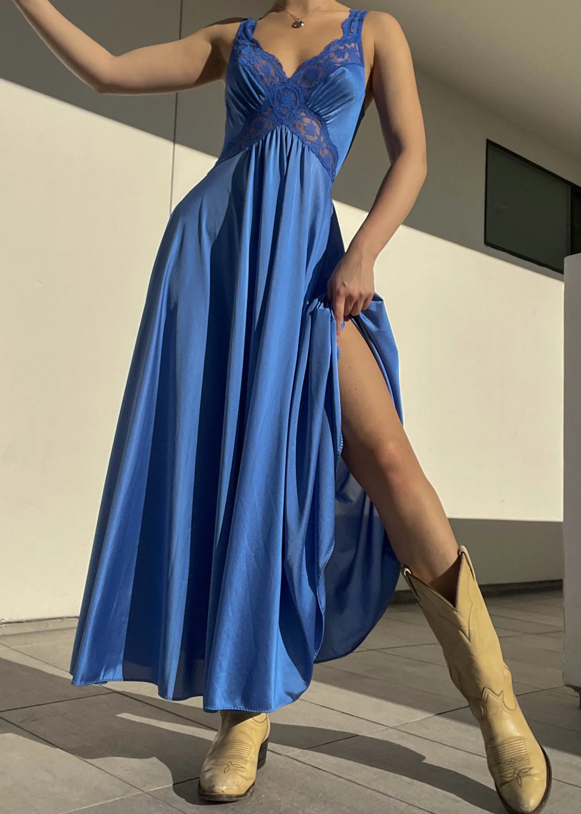 Amaya 70's Blue Maxi Dress (S)