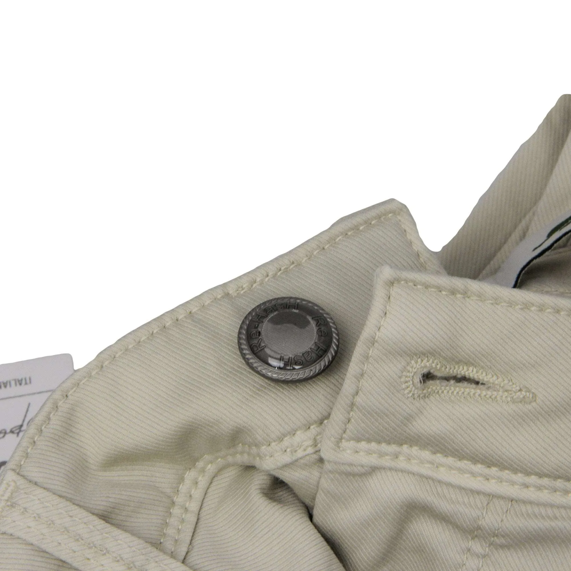 Beige Cotton-Lyocell Twill 5-Pocket Pants - Re-Hash