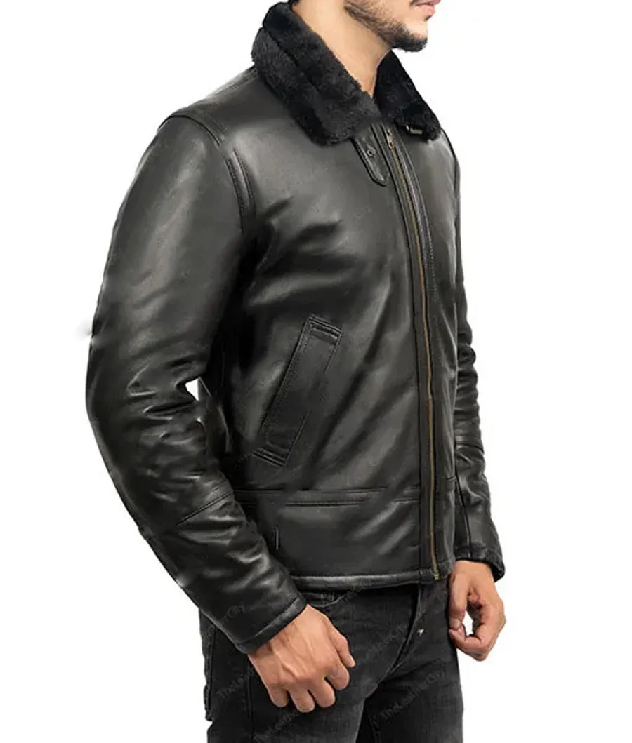 Black Leather Flight Jacket