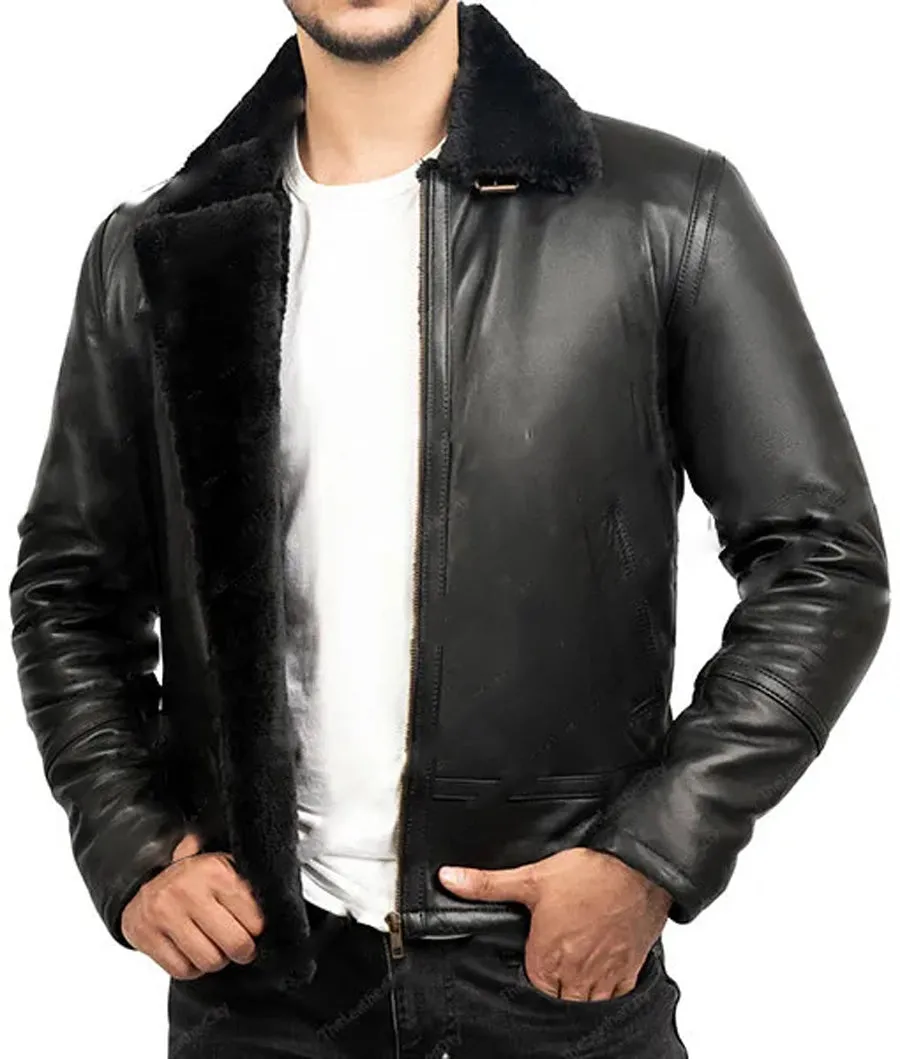 Black Leather Flight Jacket