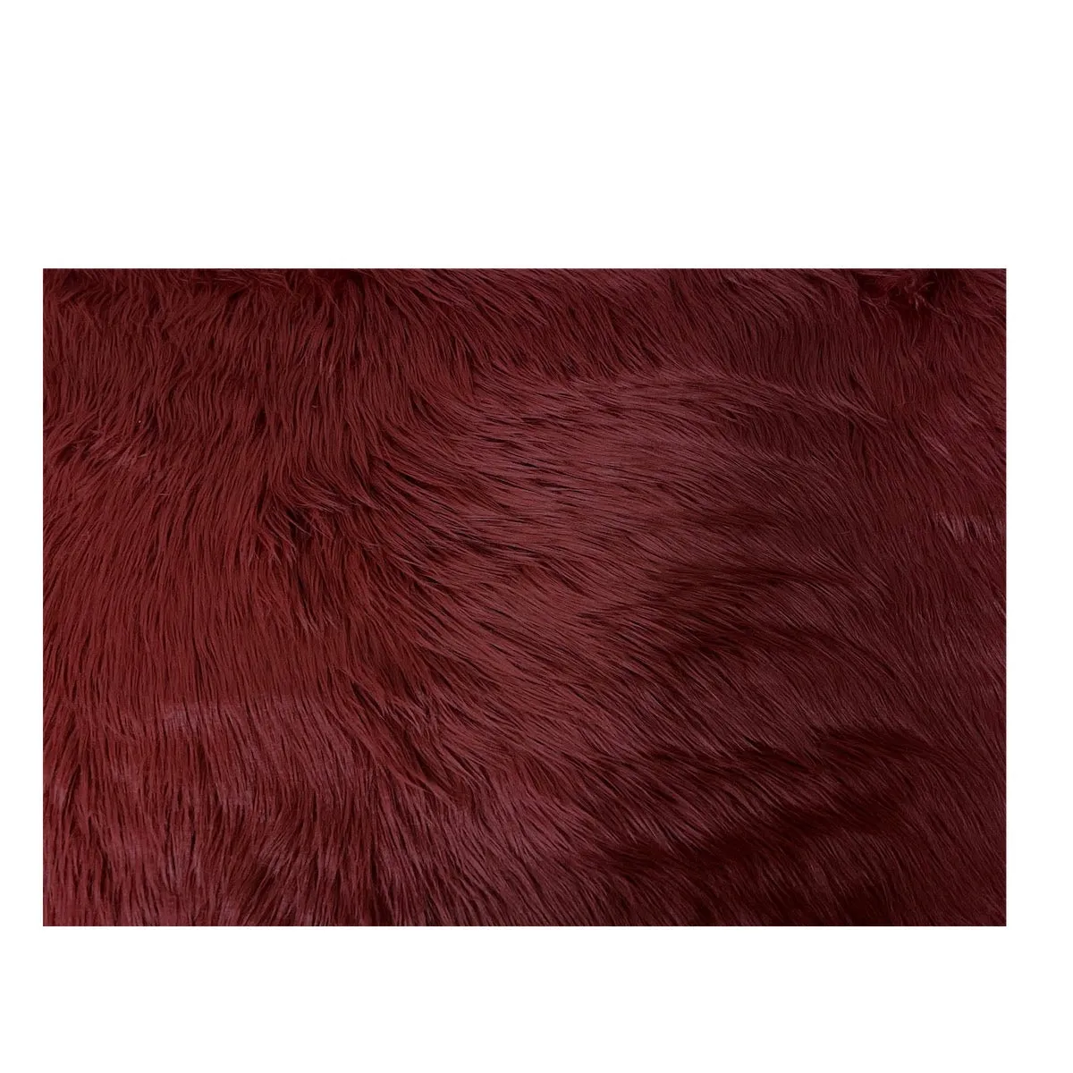 Burgundy Luxury Long Pile Shaggy Faux Fur Fabric