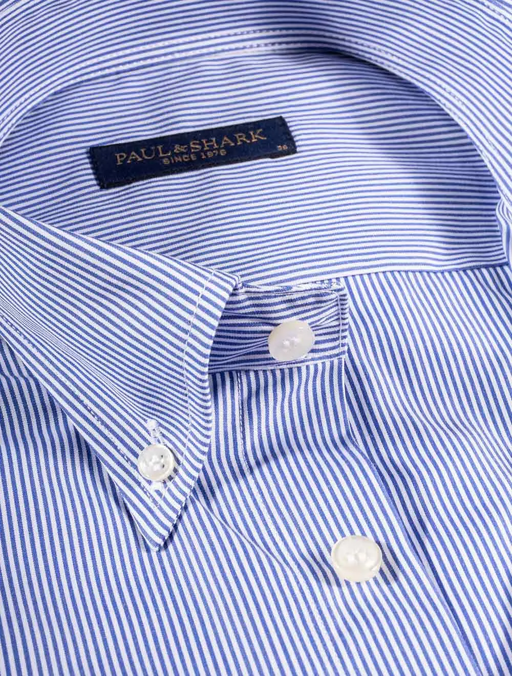 Button Down Hairstripe Shirt Blue