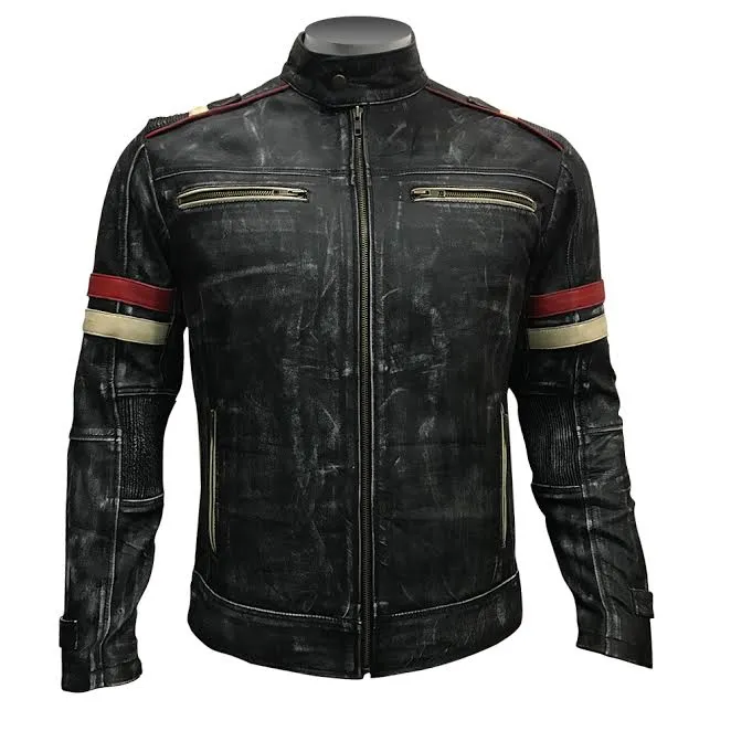 Cafe Racer Vintage Motorcycle Distressed Leather Jacket