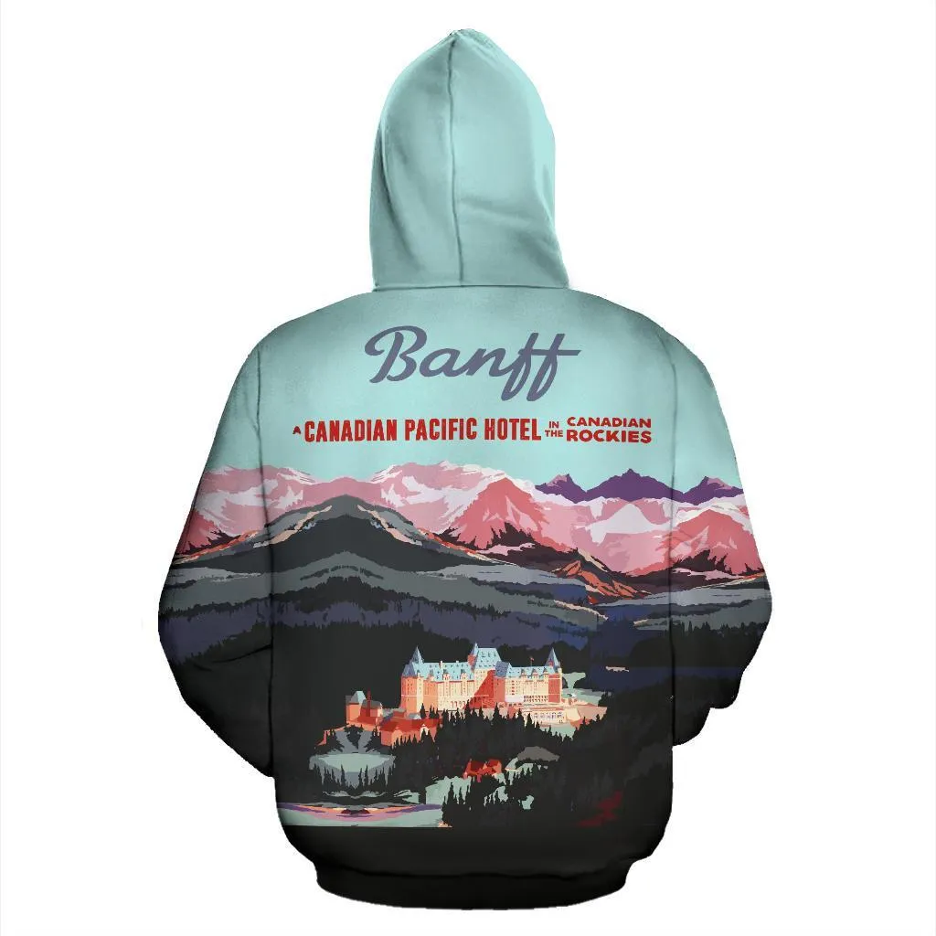 Canadian Pacific Hotel in Lake Louise All Over Print Hoodie - BN15