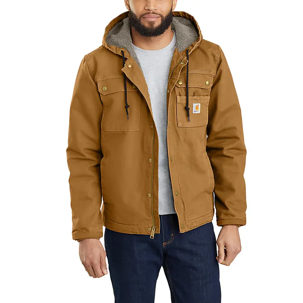 Carhartt Mens Washed Duck Work Jacket - 103826-BRN