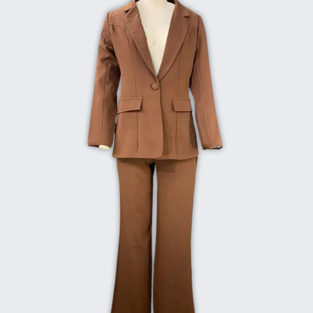 Elegant Women's Blazer & Wide-Leg Pants Set for Fall Fashion