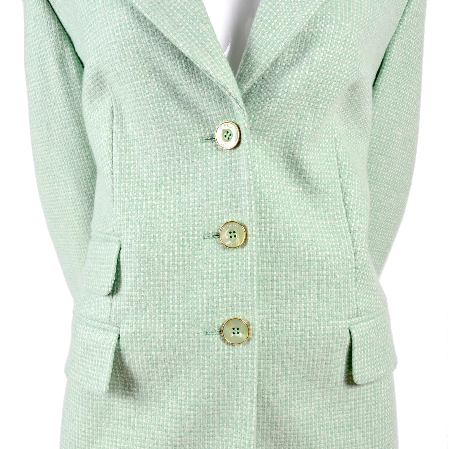 Escada Jacket Margaretha Ley Mint Green Fine Cashmere Vintage Blazer