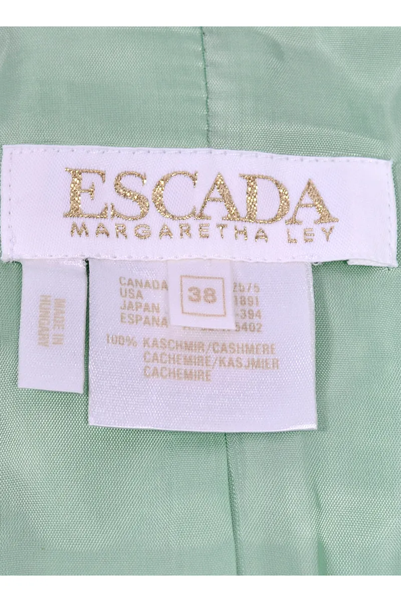 Escada Jacket Margaretha Ley Mint Green Fine Cashmere Vintage Blazer