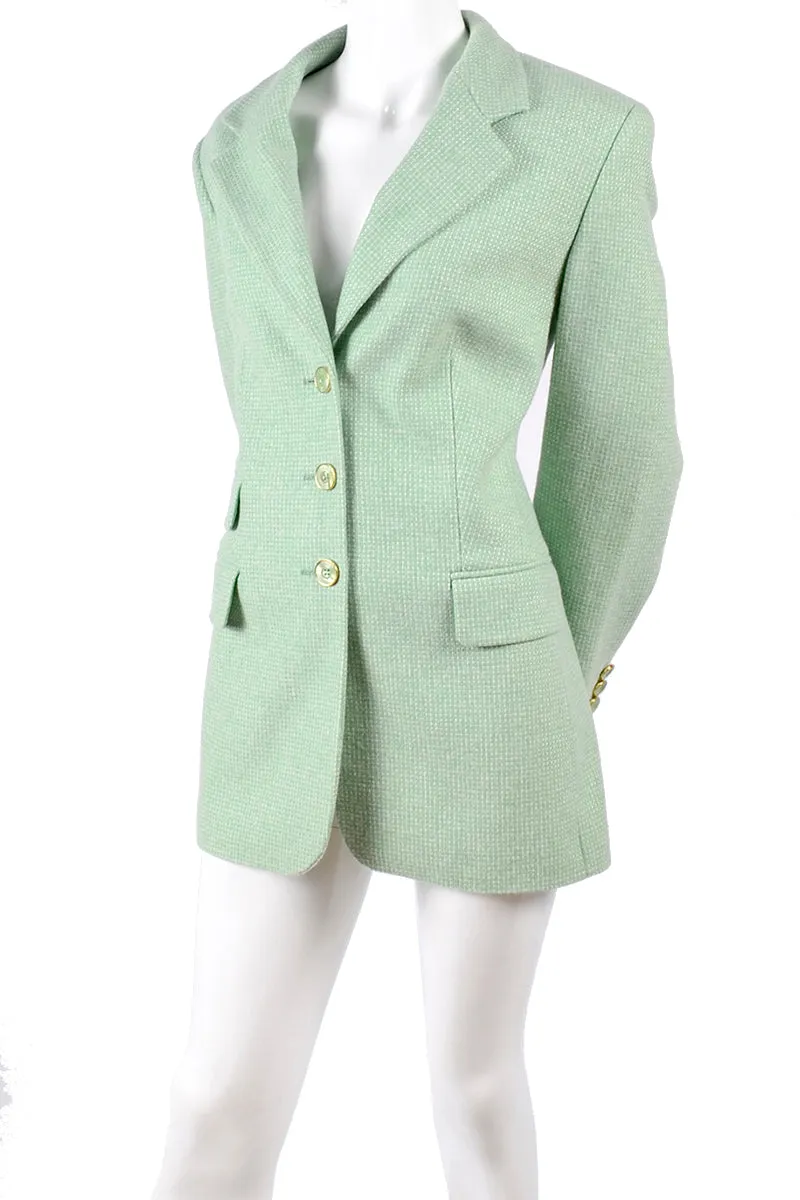 Escada Jacket Margaretha Ley Mint Green Fine Cashmere Vintage Blazer