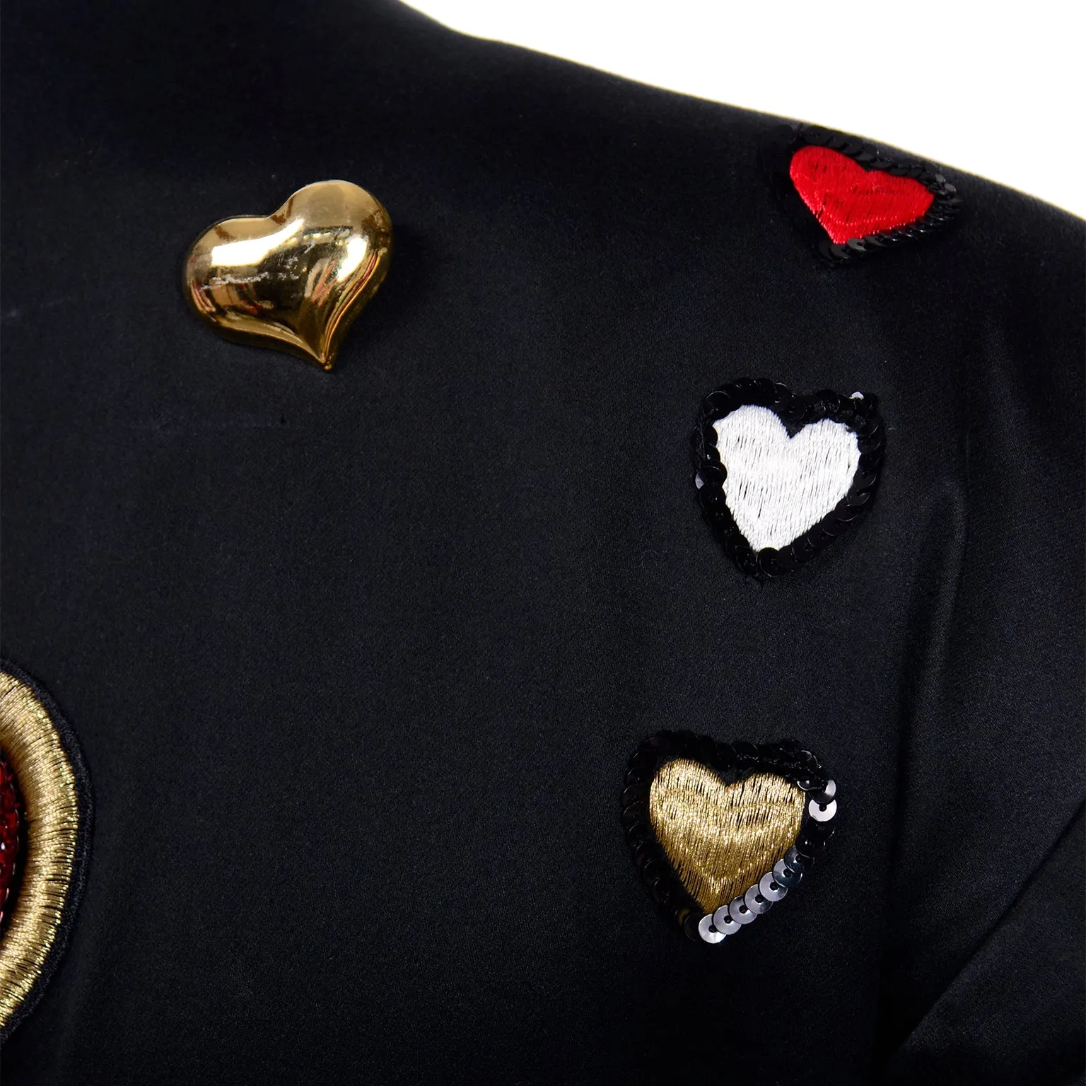 Escada Vintage Hearts Blazer Jacket W Sequins by Margaretha Ley