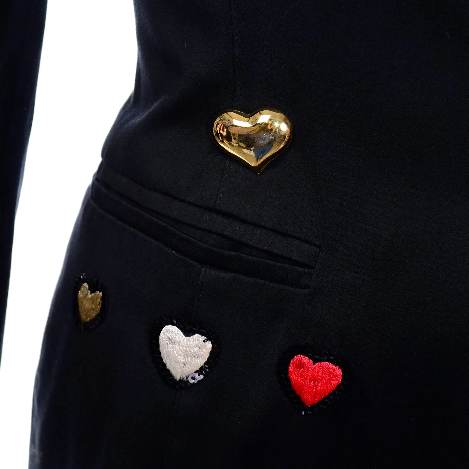 Escada Vintage Hearts Blazer Jacket W Sequins by Margaretha Ley