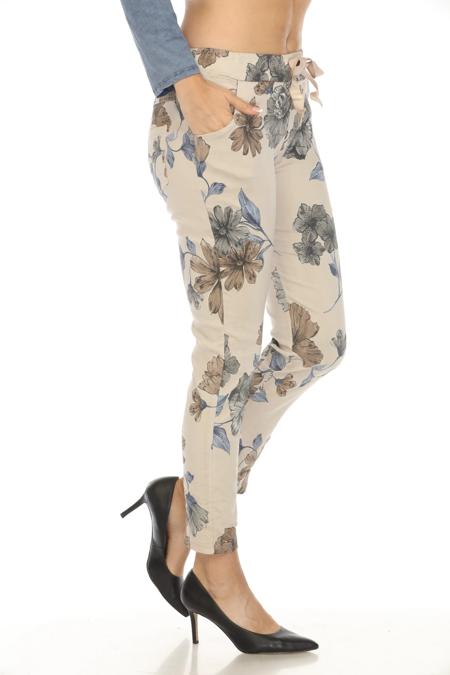 Fall Floral Stretch Pants