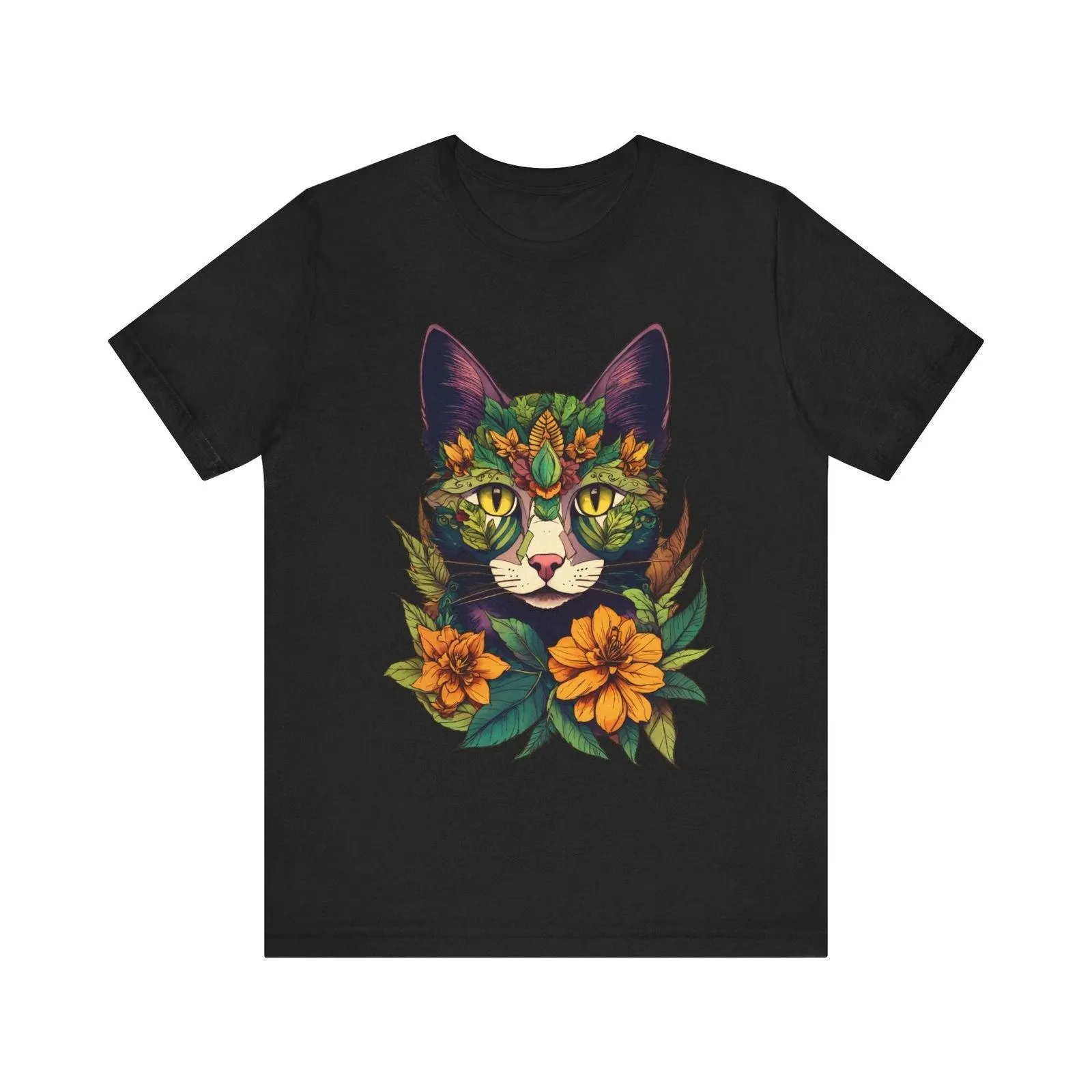 Flower Floral Feline T Shirt