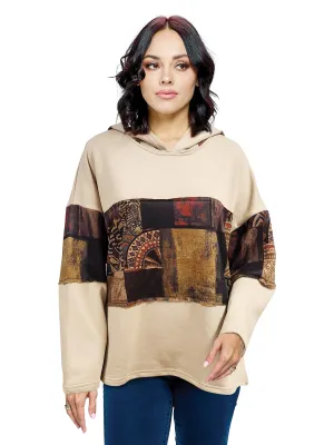 Hoodie Boho Multicolored Patchwork Art