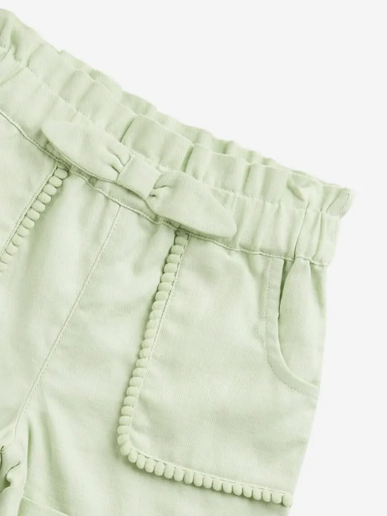 HOP Kids Sage Paperbag Waist Mid-Rise Shorts