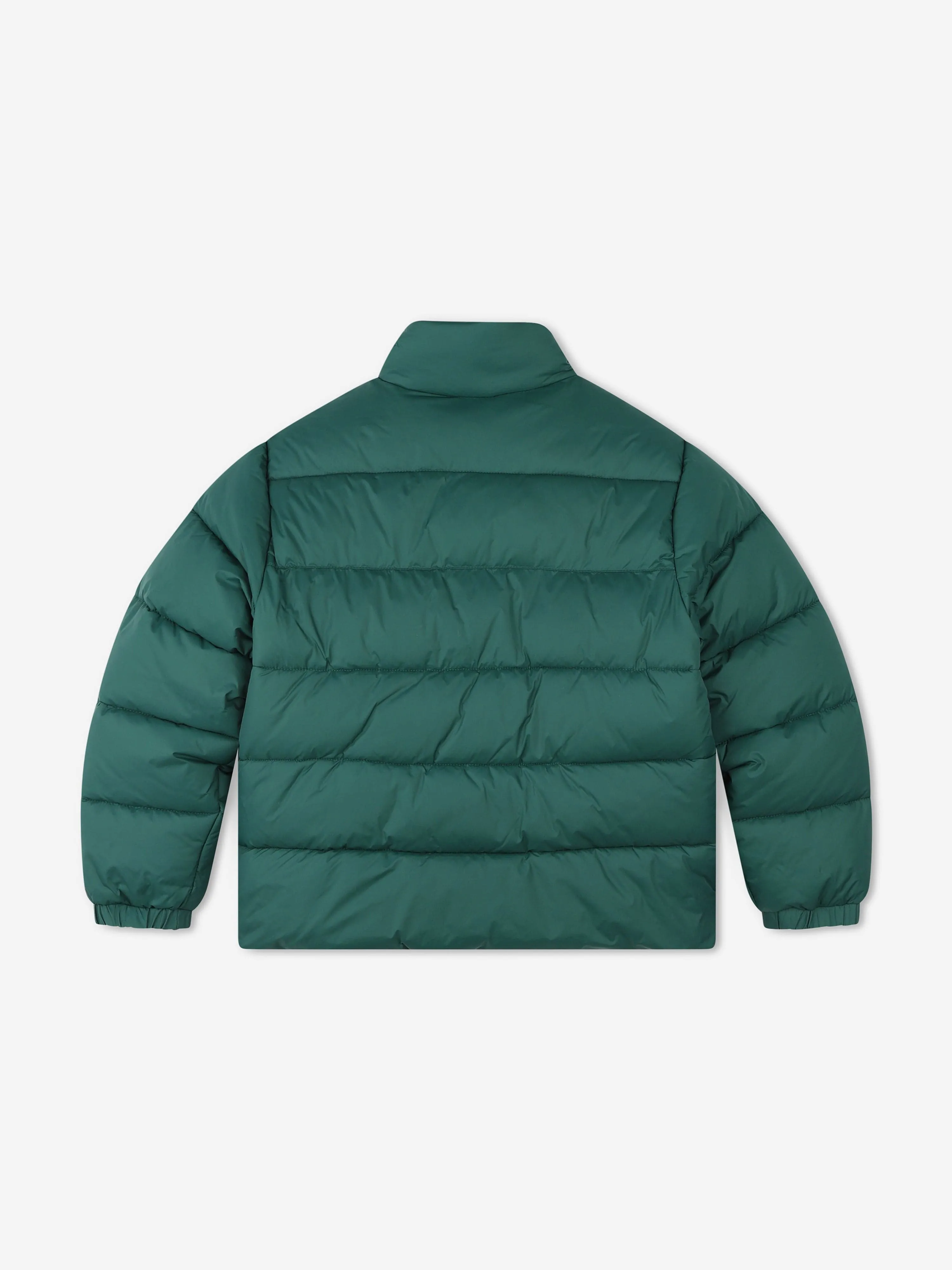 Hugo Boys Logo Puffer Jacket in Green