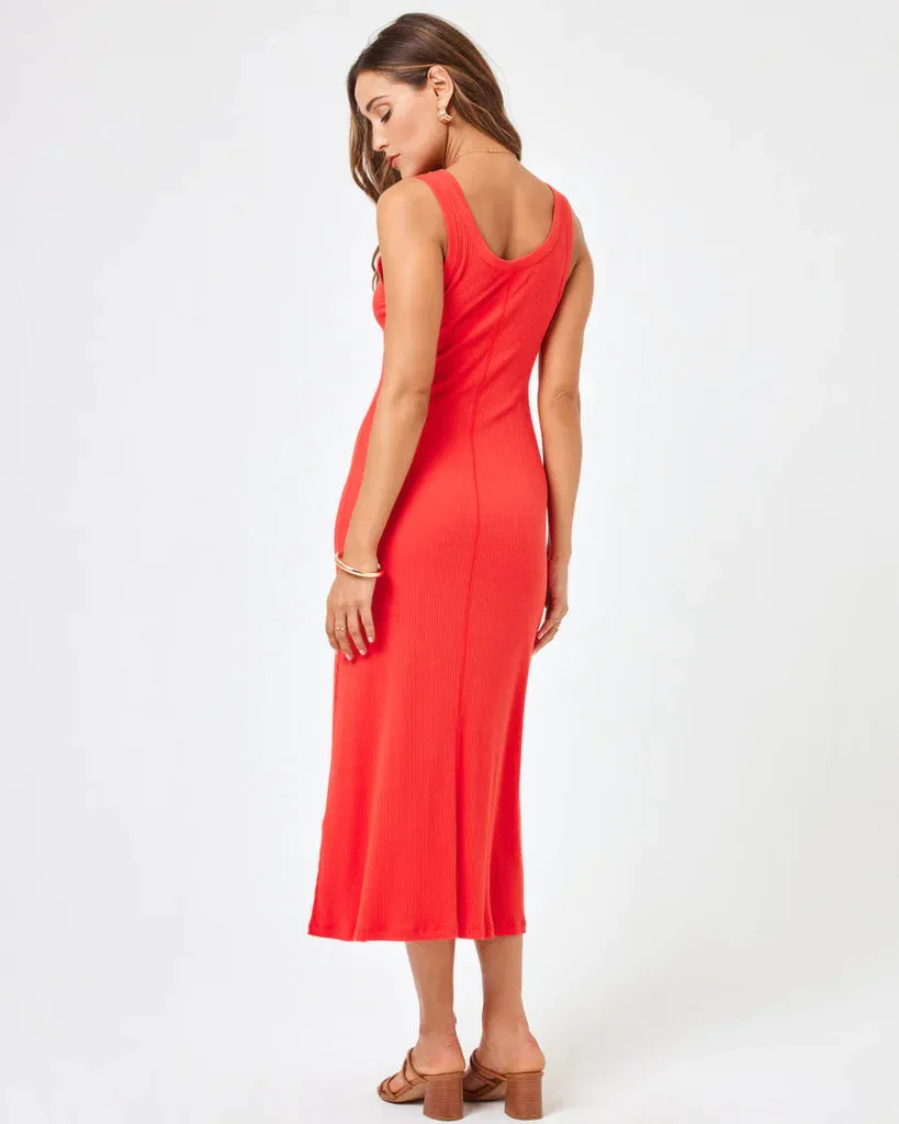 JENNA Midi Dress in Carnation