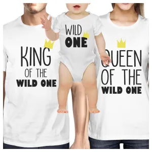 King Wild One Mens White T-Shirt First Fathers Day Gift For New Dad