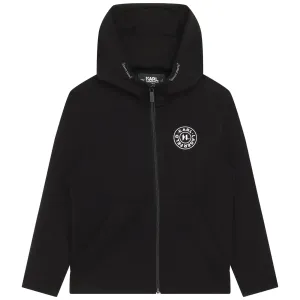 Logo Hooded Zip Up Top