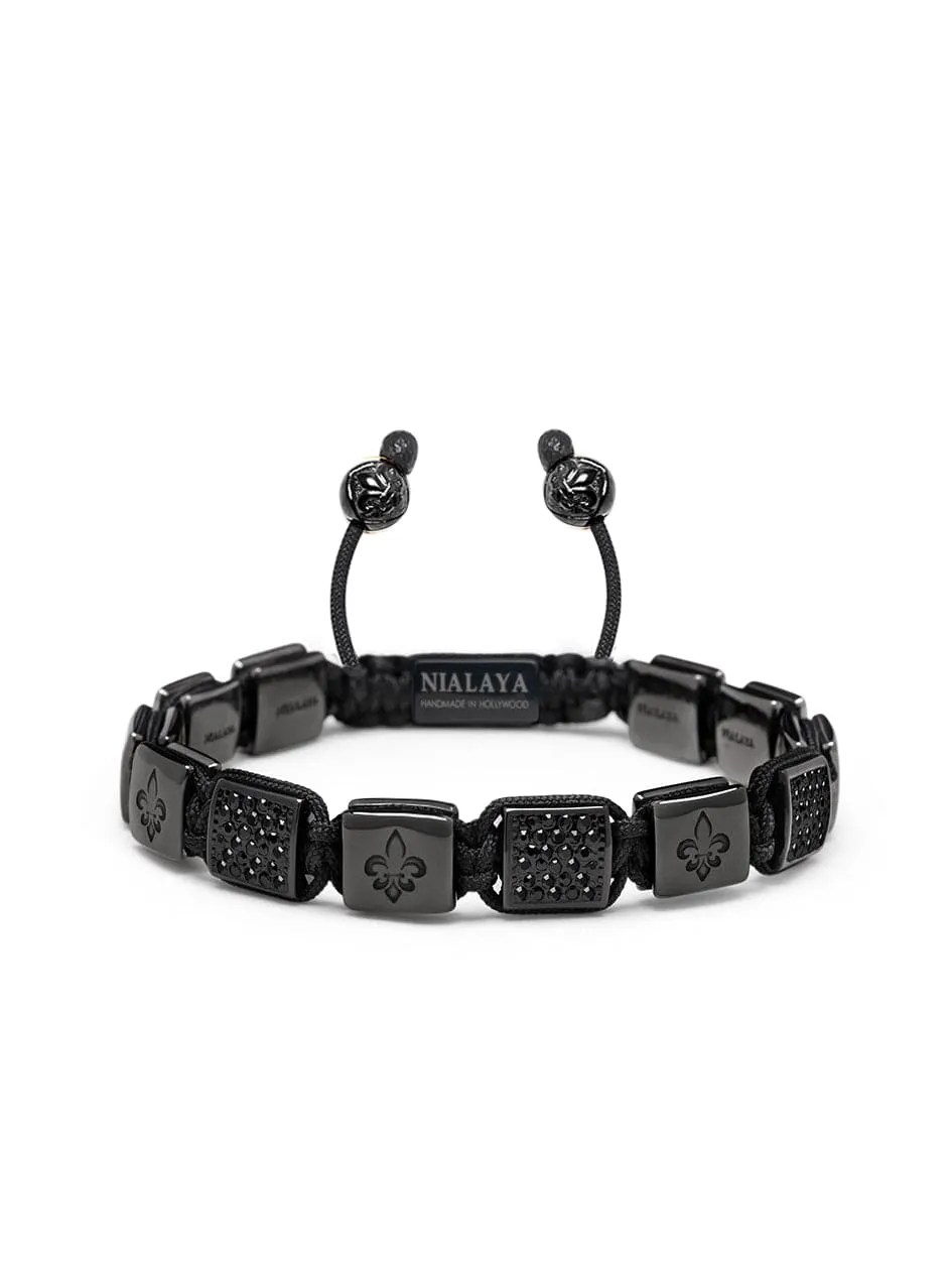 Men's Ceramic Flatbead Bracelet in Black