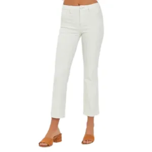 Mid Rise Crop Straight Pants